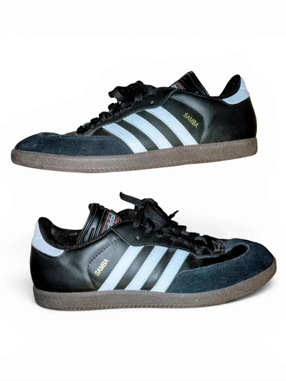 Adidas Samba Classic Black White Gum Sneakers Men's Size 12 Leather Suede Soccer
